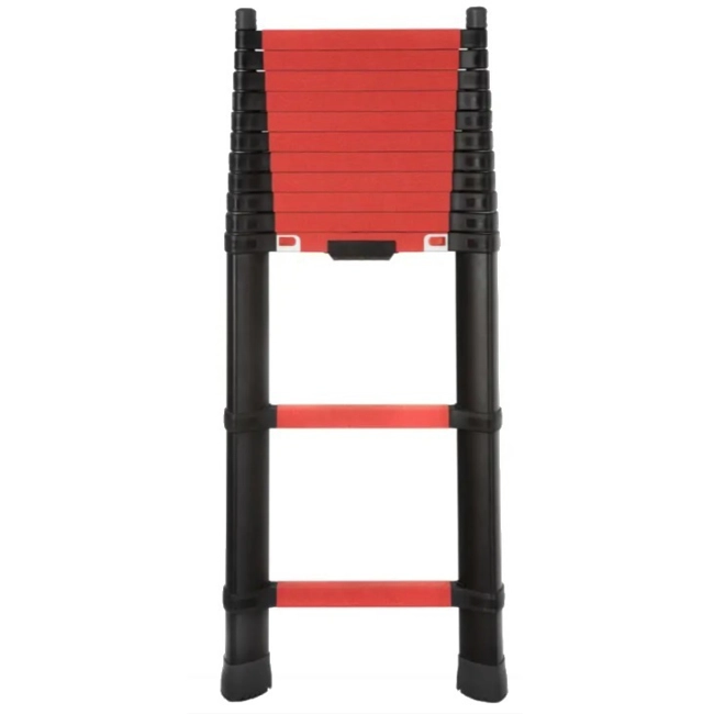 Vendita online Scala telescopica 13 gradini ultracompatta RESCUE LINE ROSSO/NERA